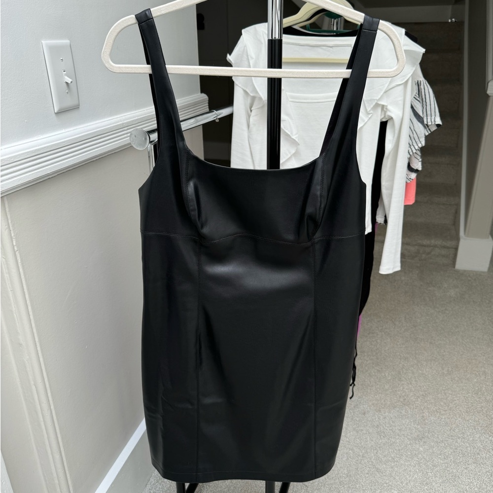 Anthropologie Maeve Faux Leather Mini Dress NWOT Size 14 - Picture 6 of 8